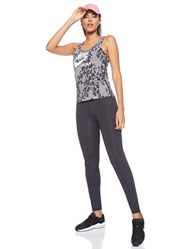 NIKE W NSW Gym VNTG Tank Leopard Camiseta, Mujer, Black/Black/Sail, L