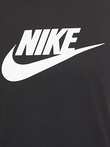 NIKE W NSW tee ESSNTL Icon Futura Camiseta de Manga Corta, Mujer, Negro (Black/White), M