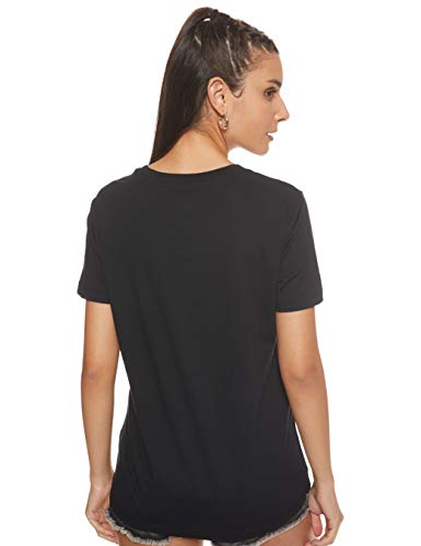 NIKE W NSW tee ESSNTL Icon Futura Camiseta de Manga Corta, Mujer, Negro (Black/White), M