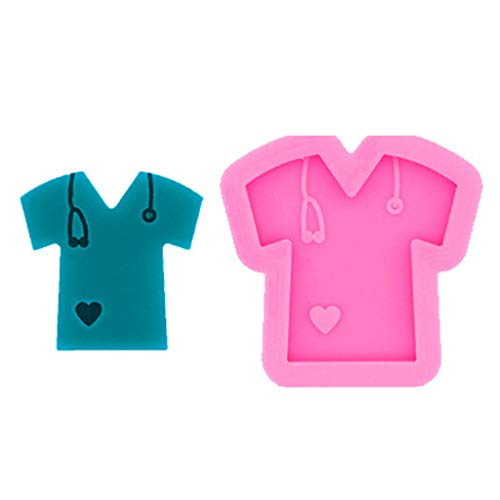 NINGYE 3 piezas de silicona enfermera camisa amor corazón molde molde DIY resina epoxi herramienta de artesanía