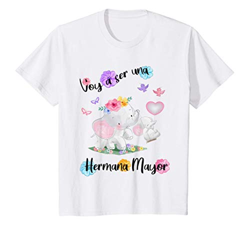 Niños Voy a ser una Hermana Mayor 2022 Anuncia Embarazo Elefante Camiseta