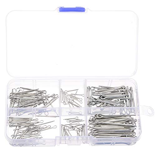 NO LOGO La Corona 175pcs / Set Astilla de Split chavetas fijación tamaños Surtidos Acero galvanizado Duro Caso Enlace de Split Chaveta con la Caja