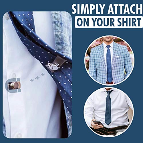 Not application Clips para corbata – Clip magnético invisible para corbata, clips de acero inoxidable para camisa de metal, flotantes y antioscilación para hombre