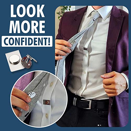 Not application Clips para corbata – Clip magnético invisible para corbata, clips de acero inoxidable para camisa de metal, flotantes y antioscilación para hombre