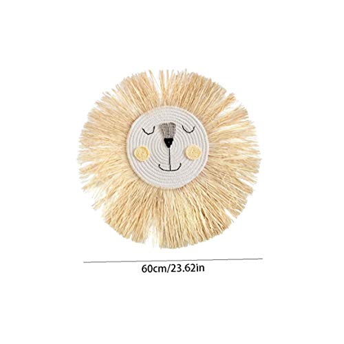 Odoukey Colgante de Pared León Fuera de la Florida Jefe Decoración Tejido Hecho a Mano de Dibujos Animados león de la decoración Estilo 5