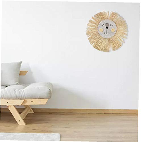 Odoukey Colgante de Pared León Fuera de la Florida Jefe Decoración Tejido Hecho a Mano de Dibujos Animados león de la decoración Estilo 5