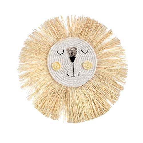 Odoukey Colgante de Pared León Fuera de la Florida Jefe Decoración Tejido Hecho a Mano de Dibujos Animados león de la decoración Estilo 5