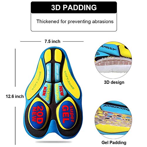 OKBONN Calzoncillos Ropa Interior Ciclismo Pantalones Interiores Ciclismo Pantalones Cortos y Ligeros con 3D Gel