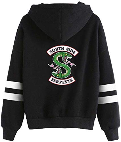 OLIPHEE Sudaderas Deportes con capuchacon Impresa Serpiente de Riverdale para Hombre Hei-L-A