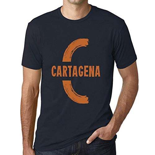One in the City Hombre Camiseta Vintage T-Shirt Gráfico Letter C Countries and Cities Cartagena Marine