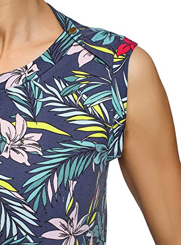 oodji Ultra Mujer Vestido de Algodón, Azul, ES 40 / M