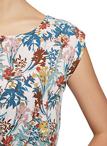 oodji Ultra Mujer Vestido sin Mangas de Viscosa Estampada, Multicolor, ES 36 / XS