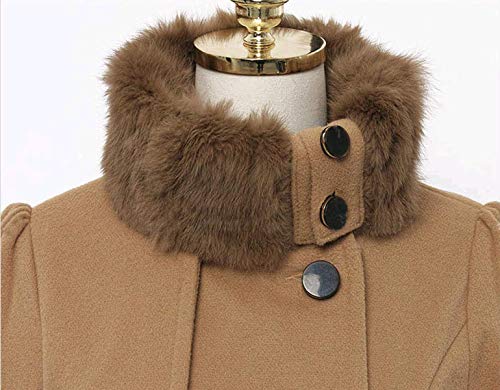 OUFour Otoño Invierno Mujeres Ropa de Abrigo de Lana Casual Manga Larga Parka Tops Trench Coat con Bandage Plisado Largo Chaquetas Cazadora Outerwear