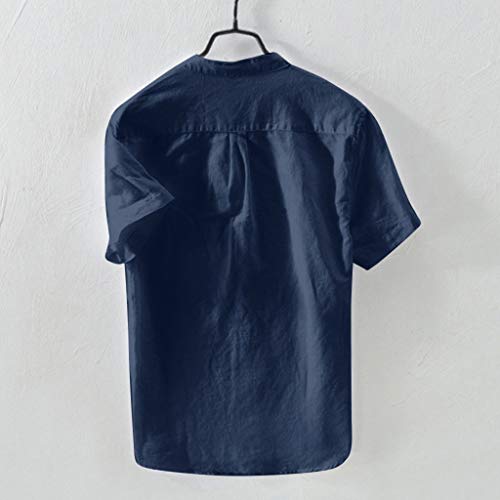 Overdose Camisas Hombre Elegantes Manga Corta Informales Lino Ibicenca Camisetas para Hombres Blancas Verano Polo De Playa Fiesta Informal Cómodo Retro …