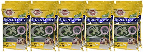 PEDIGREE Dentastix Fresh Premios para Perros Pequeños de Higiene Oral contra el Mal Aliento - Paquete de 10 x 110 gr - Total: 1100 gr