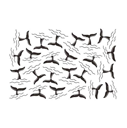 Pegatinas de pared de cola de ballena de delfín para habitación de niños decoración del hogar calcomanías de pared de cola de ballena de dibujos animados etiqueta decorativa de dormitorio 49 * 32 cm