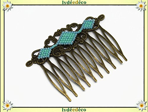 Peine diamantes perlas japonesas turquesa azul verde regalos personalizados regalo de Navidad amigos cumpleaños ceremonia boda invitados Día de la Madre Día del padre de las parejas