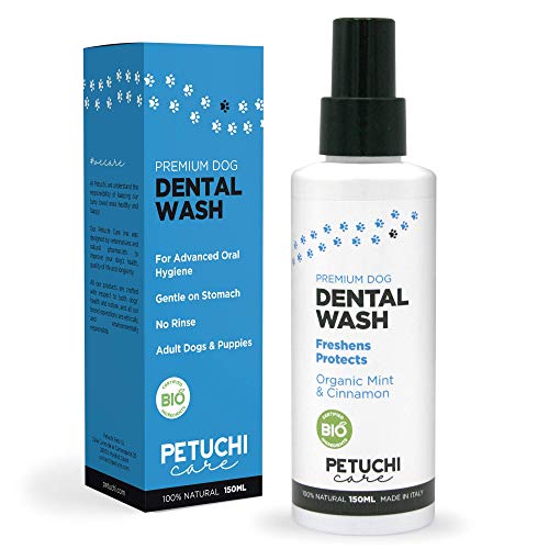 PETUCHI Spray Dental para Perros Bio; Antisarro y Elimina el Mal Aliento; 100% Natural; 150ml