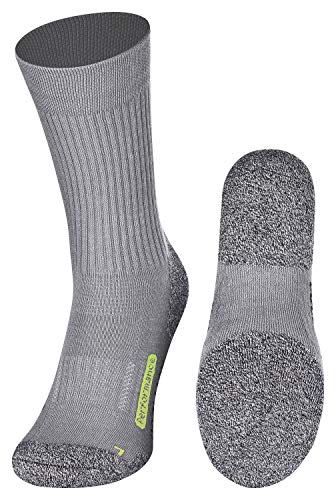 Piarini Coolmax - 2 pares de calcetines cortos para senderismo y exteriores, talla 35-38 39-42 43-46 47-50, Todo el año, Hombre, color gris, tamaño 43-46