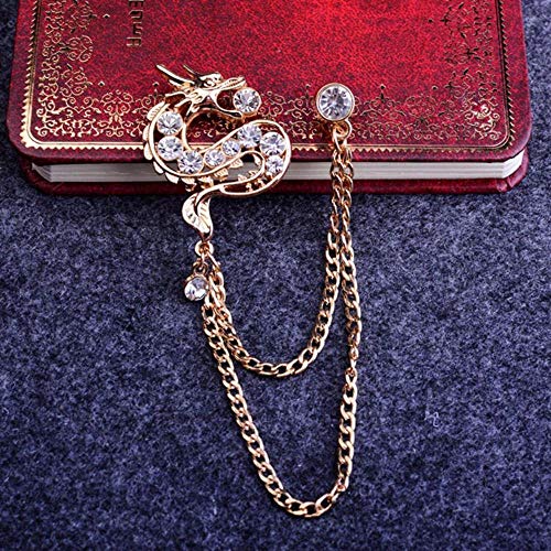 Piero Traje Blusa Camisas Cuello Clip Cuello para Hombres Broche Pin Cadena Punk, Imagen 6