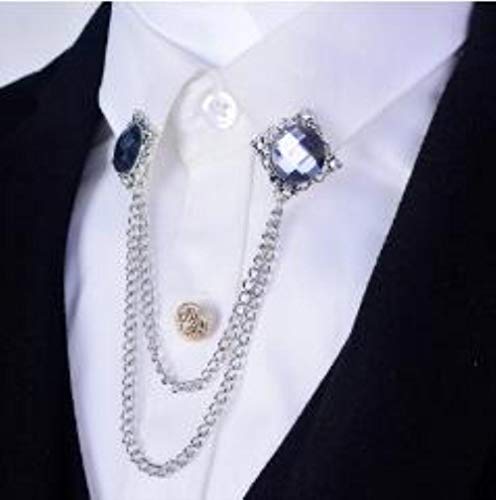 Piero Traje Blusa Camisas Cuello Clip Cuello para Hombres Broche Pin Cadena Punk, Imagen 6