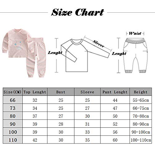 Pijamas de Manga Larga para Niños, Morbuy Pijamas Dos Piezas Bebe Niño y Niña Otoño Suave Y Cómoda Ropa Algodón Ceñido Mantener Caliente Camisa + Pantalón para 1-5 años (66cm,Pez Amarillo)