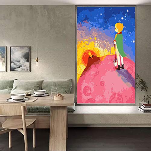 Pintar por Kit de Números, DIY Pintura al óleo Dibujo Algodón con Pinceles Decoraciones para el Hogar Regalos - 40x50cm Sin Marco (Principito 7)