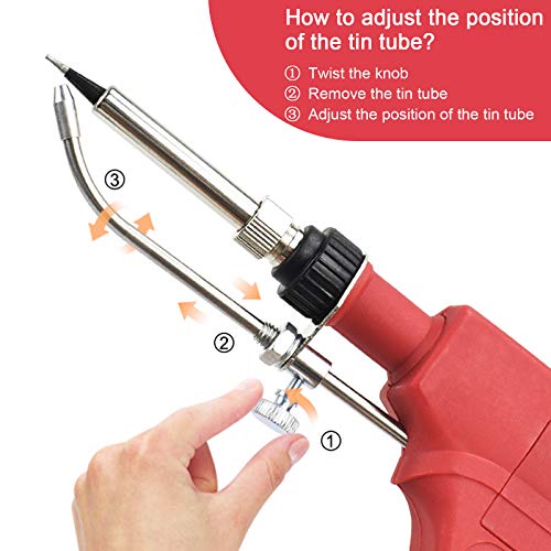 Pistola de soldar, NEWACALOX 60W Automático kit de Pistola de Soldadura 6 en 1, Desmontable Mano Herramientas de Soldadura con Pinzas, Sin Plomo Alambre de Soldar y Bomba Desoldadora