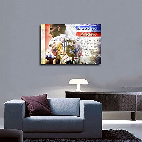 Póster de futbolista Zinedine Zidane sin marco, impresión de 30 x 45 cm