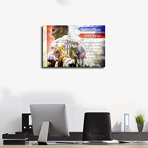 Póster de futbolista Zinedine Zidane sin marco, impresión de 30 x 45 cm