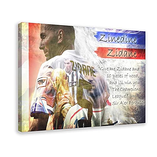 Póster de futbolista Zinedine Zidane sin marco, impresión de 30 x 45 cm