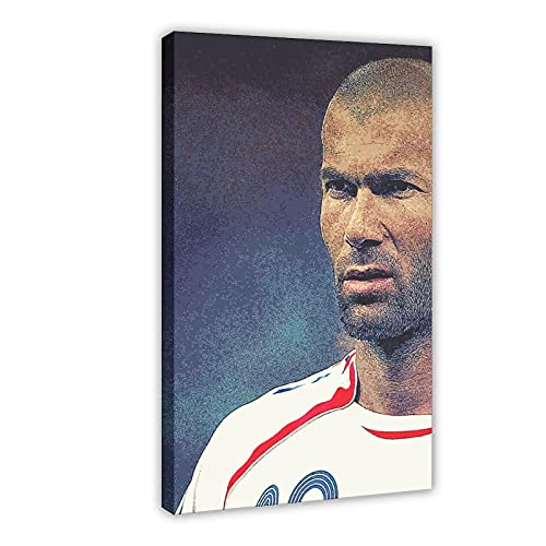 Póster de futbolista Zinedine Zidane sin marco para pared, póster deportivo 6 x 90 cm, diseño de cuadro de pared