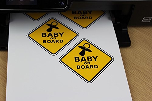 PPD A4 x 10 Pegatinas de Vinilo Autoadhesivo Brillante Imprimibles de Grado Comercial - Secado Instantáneo y A Prueba de Desgarro - Para Impresora de Inyección de Tinta Inkjet - PPD-36-10