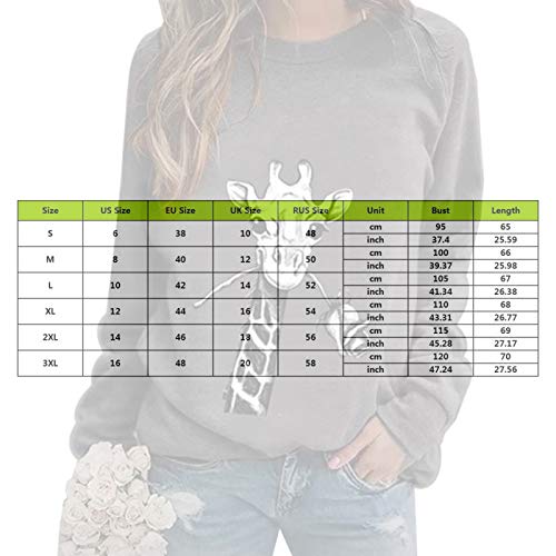 Puimentiua Sudadera Pullover Casual de Otoño Invierno para Mujer Suéter Sweatshirt de Cuello Redondo y Manga Larga(Gris #2，2XL)