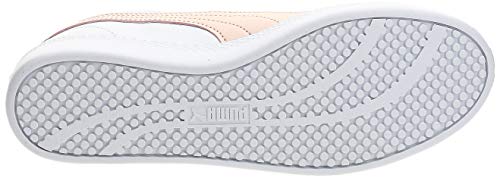 PUMJV|#Puma - Smash Wns V2 L, (Puma White-Peach Parfait-Puma Silver 14), 3.5 (36 EU) EU