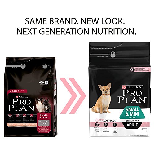 PURINA Pro Plan Comida Seco para Perro Adulto Pequeño y Mini con Optiderma, Sabor Salmón - 3 Kg