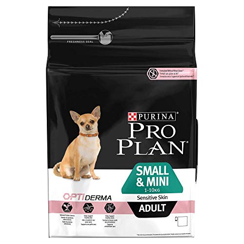PURINA Pro Plan Comida Seco para Perro Adulto Pequeño y Mini con Optiderma, Sabor Salmón - 3 Kg