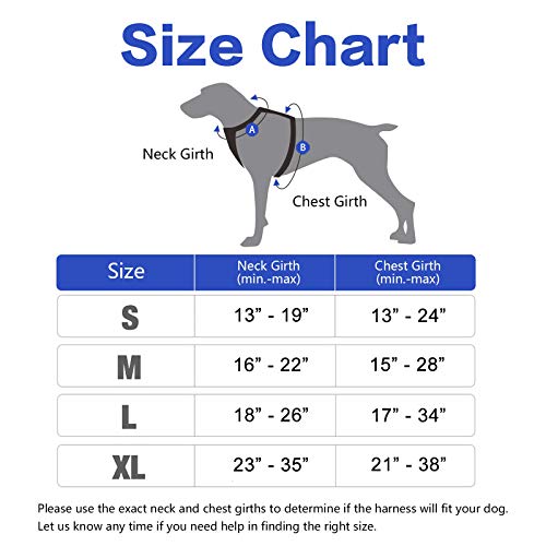 rabbitgoo Arnes Perro Grande Mediano Pequeño Arnés Pecho Antitirones Perros Coche con Lineas Reflectantes Cómodo Transpirable Chaleco Acolchado Ajustable para Adiesreamiento Correr L Azul Ligero