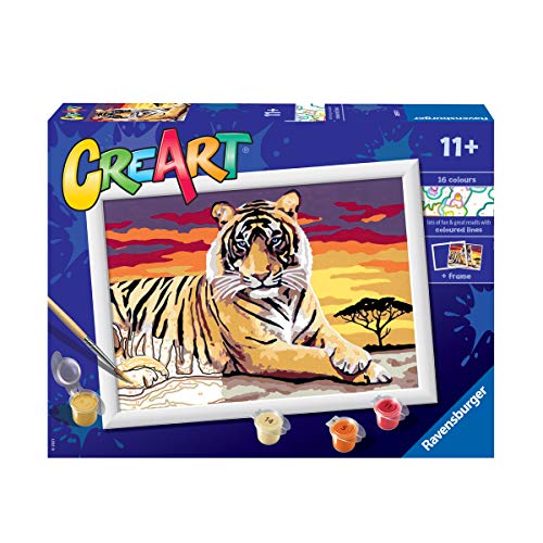 Ravensburger 289370 CreArt - Tigre, Pintura por Números, Juego Creativo para Niños y Niñas, Edad Recomendada 11+