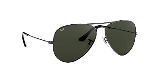 Ray-Ban Aviator Large Metal, Gafas de Sol Unisex Adulto, Plateado (W0879 Gunmetal), 58