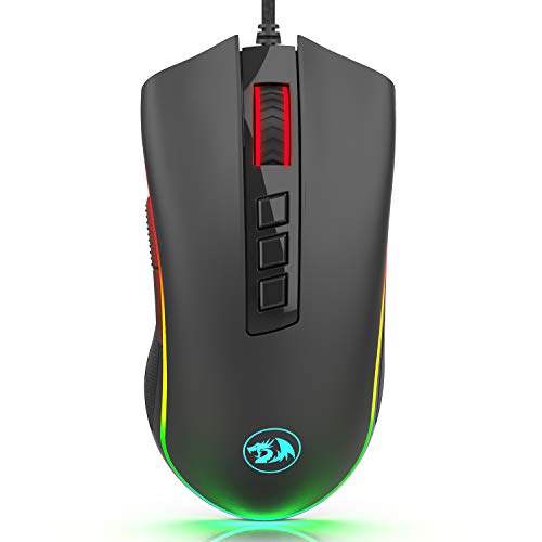 Redragon M711-FPS COBRA FPS Ratón Gaming, Sensor óptico Pixart PMW3360, Interruptores ÓPTICOS LK, Iluminación RGB, 8 Botones, Memoria integrada, cable mallado - PC Win compatible