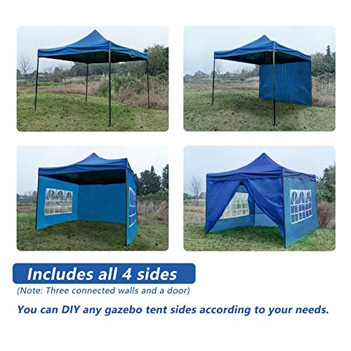 RNSSEZ Carpa Plegable 3x3 m con 4 Laterales Cenador Plegable Impermeable Jardín Gazebo para Fiestas, Bodas, Camping, al Aire Libre (Azul)