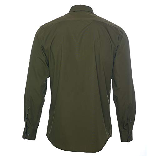 ROCK-IT Apparel® Camisa de Hombre de Manga Larga Aspecto Militar Camisa Worker de Tiempo Libre Fabricada en Europa Tallas S-5XL Verde olivio 3XL