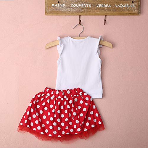 Ropa Bebe NiñA Verano Barata Vestidos Estilo Princesa Ropa Fiesta De Dibujos Animados Lindo Mini Vestido 2 Piezas 2018 MáS Nuevos (XL(3 años-4 años), Rojo)