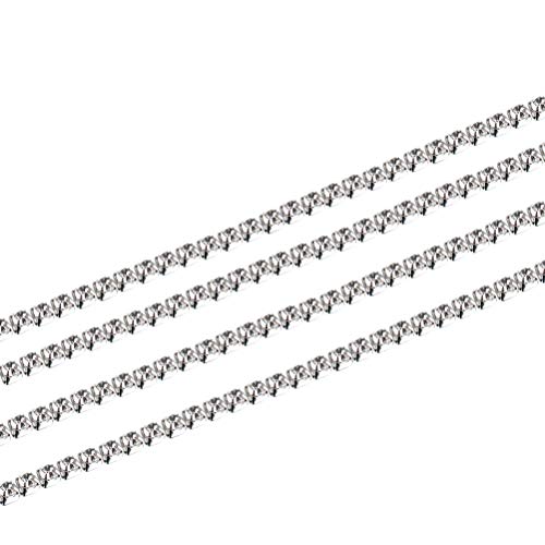 Rosenice - Cadena de cristal de 11 yardas para costura, artesanía, color plateado