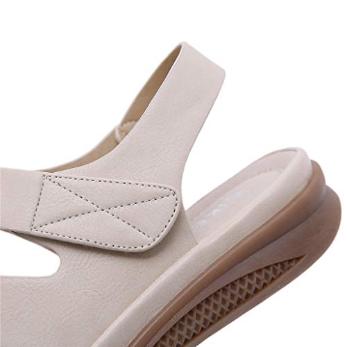 Sandalias de Mujer Zapatillas Casuales con Hebilla de Velcro 2021 Plataforma de Verano Zapatos de tacón de cuña Vacaciones Playa Toe Flops