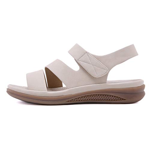 Sandalias de Mujer Zapatillas Casuales con Hebilla de Velcro 2021 Plataforma de Verano Zapatos de tacón de cuña Vacaciones Playa Toe Flops