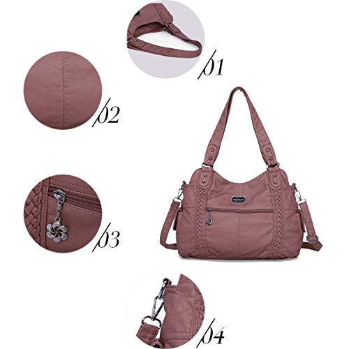 SDINAZ Bolsos de mano mujer moda Cuero de pu Bolsos bandolera Bolsos totes Shoppers y bolsos de hombro Blanco