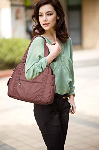 SDINAZ Bolsos de mano mujer moda Cuero de pu Bolsos bandolera Bolsos totes Shoppers y bolsos de hombro Blanco