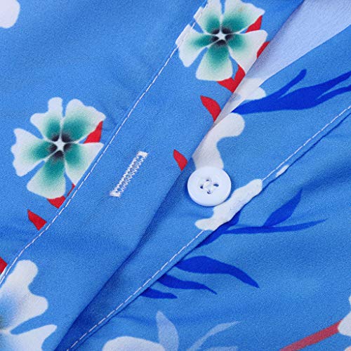 SEEGOU - Blusa para mujer de manga larga con cuello en V azul 40 EU